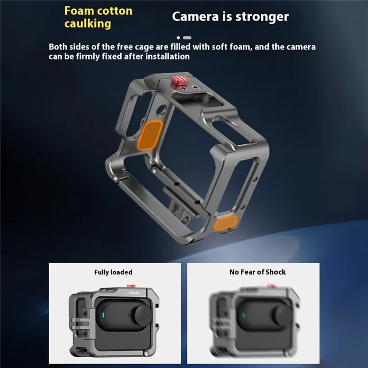 FLYMILE Pour Insta360 GO 3 / GO 3S Cage de protection en alliage d'aluminium Coque de protection Bezel Accessoires