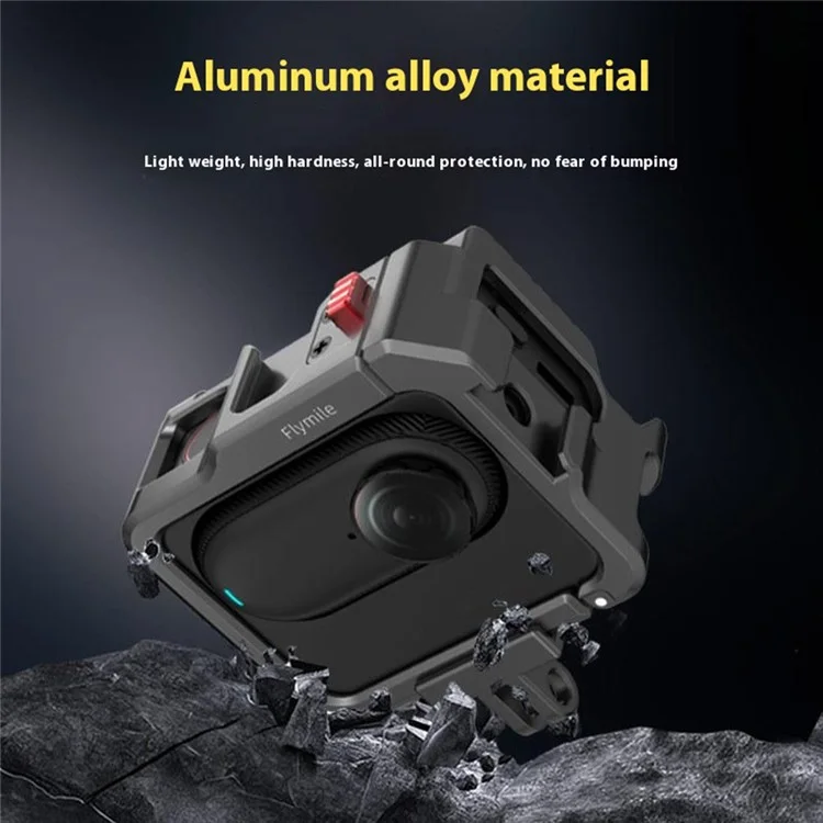 FLYMILE Pour Insta360 GO 3 / GO 3S Cage de protection en alliage d'aluminium Coque de protection Bezel Accessoires