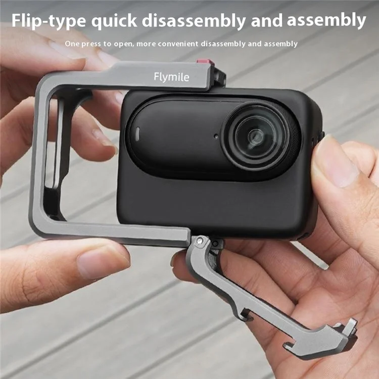 FLYMILE Pour Insta360 GO 3 / GO 3S Cage de protection en alliage d'aluminium Coque de protection Bezel Accessoires