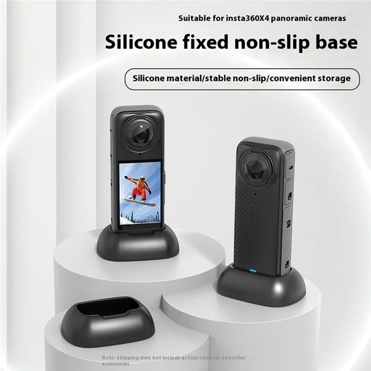 FLYMILE For Insta360 X5 / Insta360 X4 Sports Camera Silicone Desktop Fixed Stand Upright Base