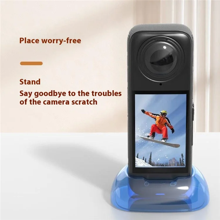 FLYMILE For Insta360 X5 / Insta360 X4 Sports Camera Silicone Desktop Fixed Stand Upright Base