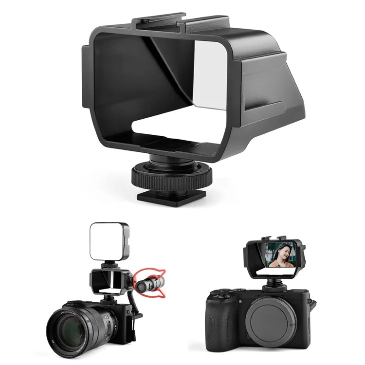 YELANGU A74 Vlog Selfie Flip Screen Cold Shoe Bracket Reverse Mirror Microphone Mount per Fotocamera Mirrorless