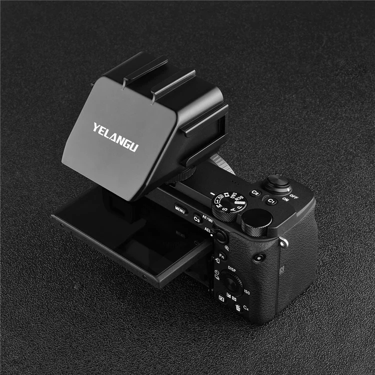 YELANGU A74 Vlog Selfie Flip Screen Cold Shoe Bracket Reverse Mirror Microphone Mount per Fotocamera Mirrorless