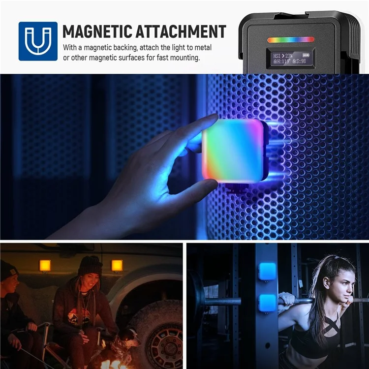 NEEWER RGB62 Magnetic RGB Video Light 360 Degree Full Color LED Camera Light