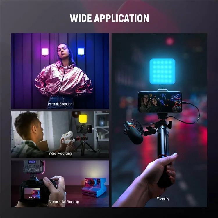 NEEWER RGB62 Magnetic RGB Video Light 360 Degree Full Color LED Camera Light