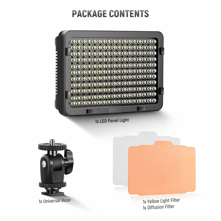NEEWER Immable 176 LED Panel Video Light for Canon Nikon Pentax Sony DSLR Cameras