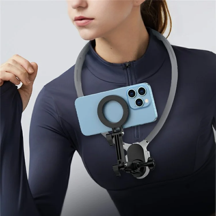 SX-P05 Outdoor Sports POV Magnetic Phone Neck Mount Hands Free Bracket for Action Camera - Grey