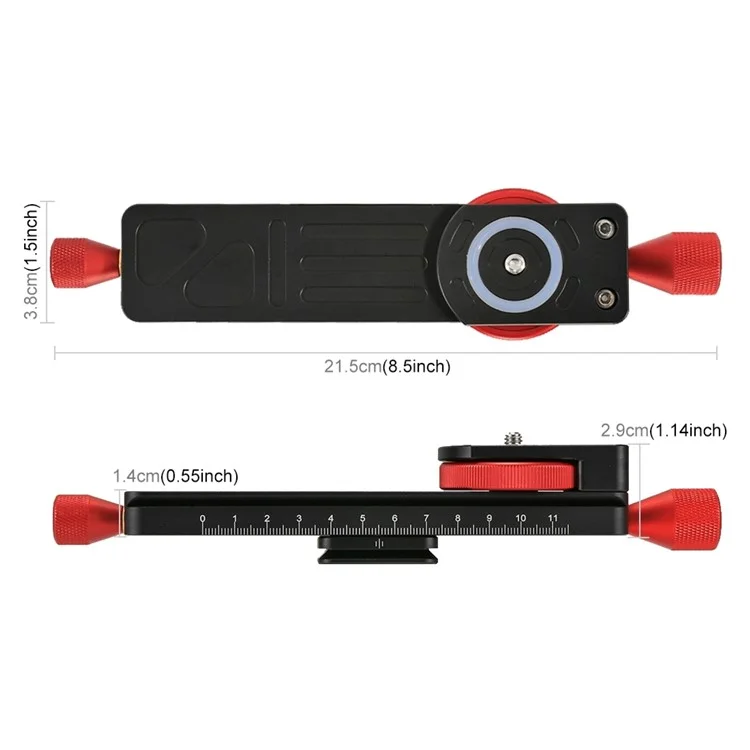 PULUZ PU3520 CNC Aircraft Aluminum Adjustable Speed Fine Tuning Slide Rail for Canon Sony Nikon Camera