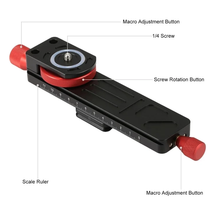 PULUZ PU3520 CNC Aircraft Aluminum Adjustable Speed Fine Tuning Slide Rail for Canon Sony Nikon Camera