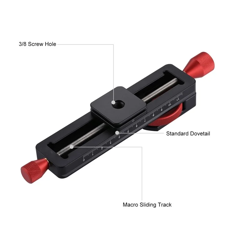 PULUZ PU3520 CNC Aircraft Aluminum Adjustable Speed Fine Tuning Slide Rail for Canon Sony Nikon Camera