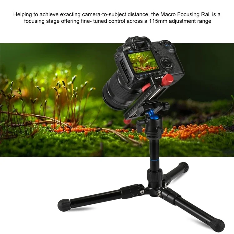 PULUZ PU3520 CNC Aircraft Aluminum Adjustable Speed Fine Tuning Slide Rail for Canon Sony Nikon Camera
