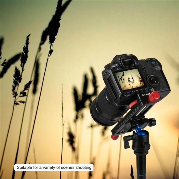 PULUZ PU3520 CNC Aircraft Aluminum Adjustable Speed Fine Tuning Slide Rail for Canon Sony Nikon Camera