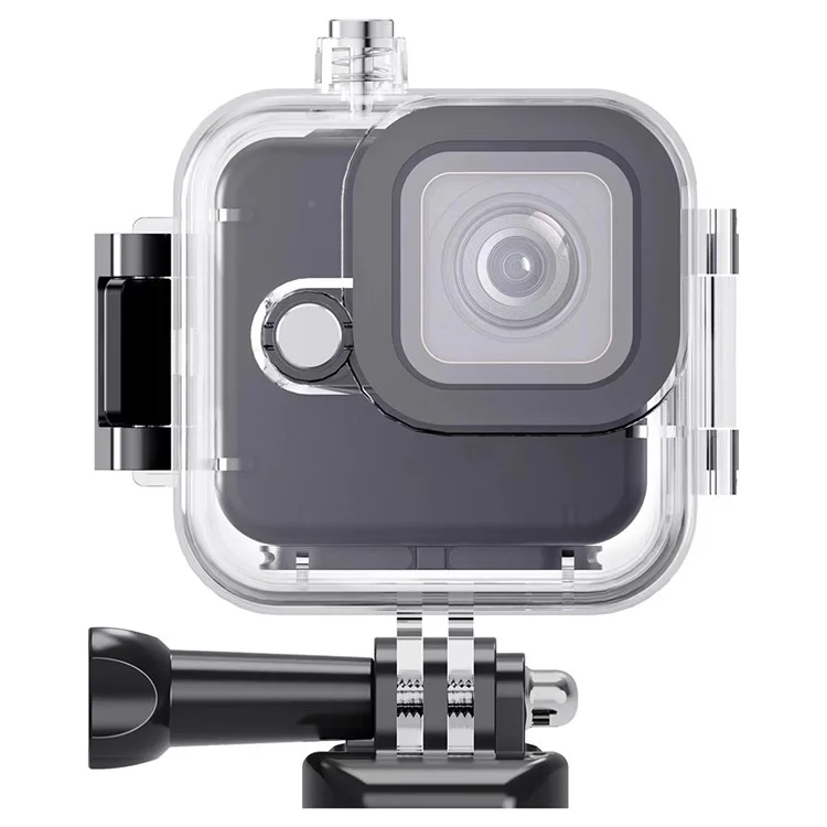 For GoPro Hero 11 Mini Waterproof Case Clear Design PC+Tempered Glass+Stainless Steel Housing Case Camera Underwater Diving Cover