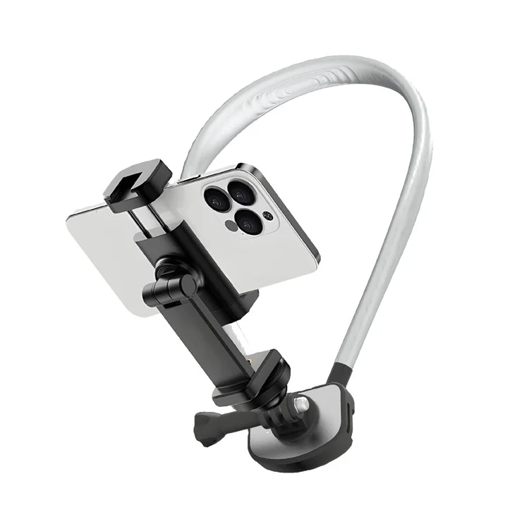 GB02 For GoPro Action Camera Magnetic Neck Mount Bracket + Phone Clip - Grey