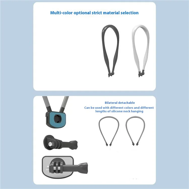 GB02 For GoPro Action Camera Magnetic Neck Mount Bracket + Phone Clip - Grey