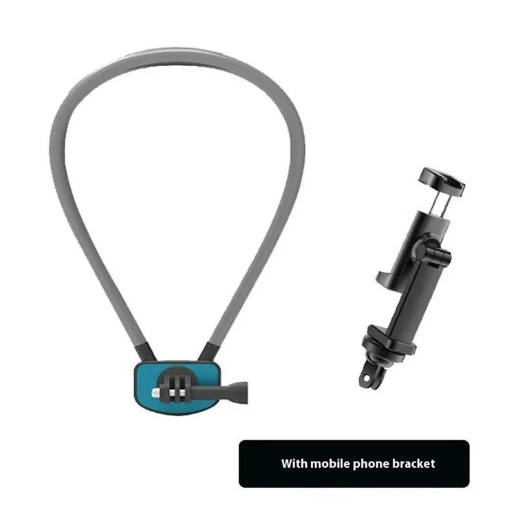 GB02 For GoPro Action Camera Magnetic Neck Mount Bracket + Phone Clip - Grey