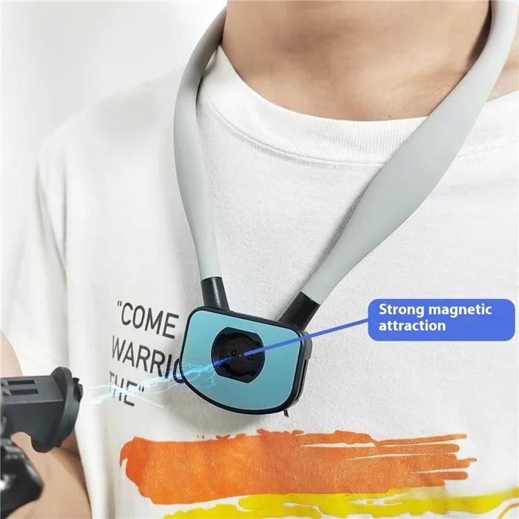 GB02 For GoPro Action Camera Magnetic Neck Mount Bracket + Phone Clip - Grey