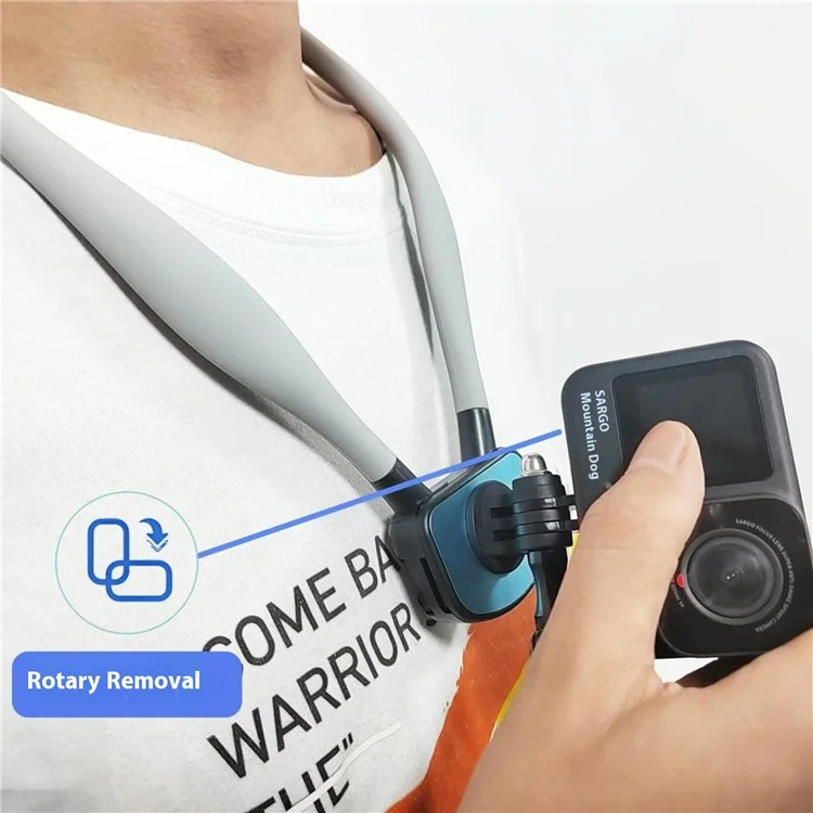 GB02 For GoPro Action Camera Magnetic Neck Mount Bracket + Phone Clip - Grey