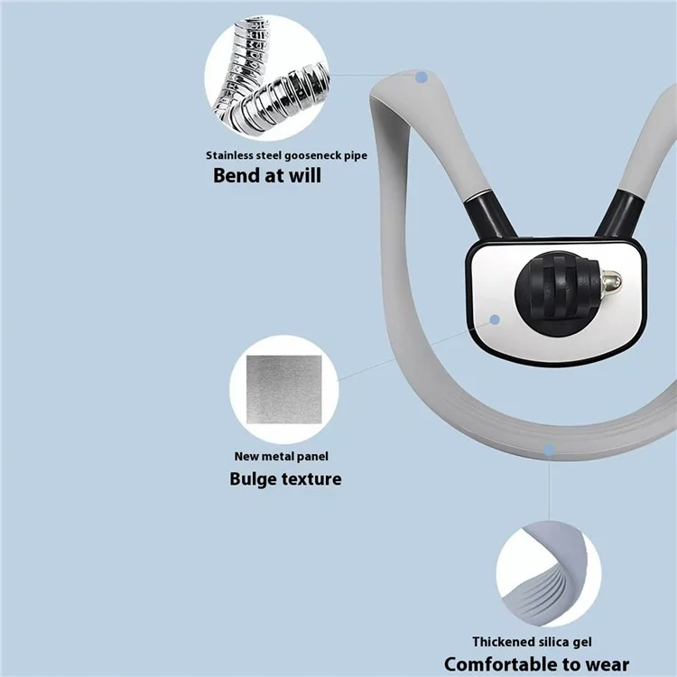 GB02 For GoPro Action Camera Magnetic Neck Mount Bracket + Phone Clip - Grey
