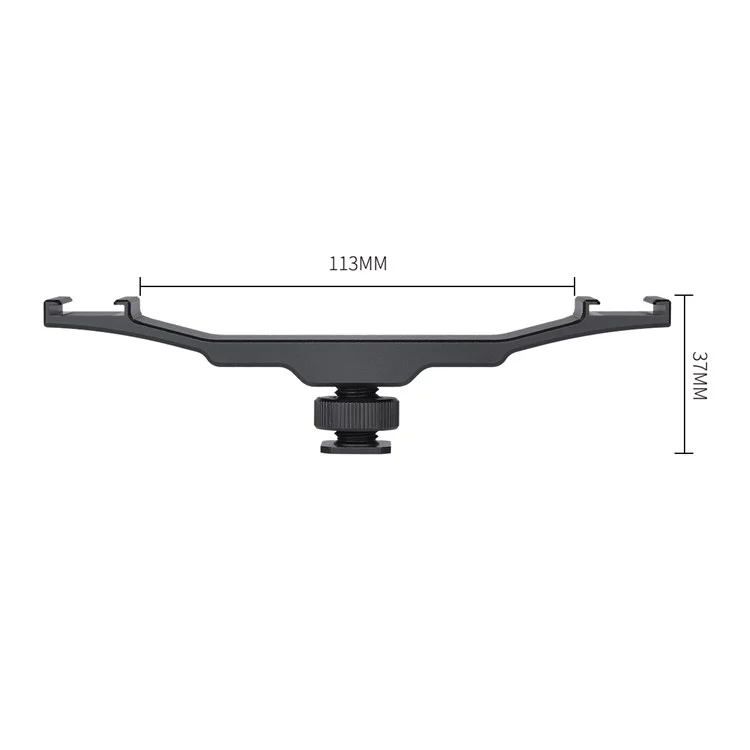 Yelangu A64 1-to-2 Cámara Vlog Barra De Extensión De Zapatillas Frías Con 1/4 '' Soporte De Interfaz Universal Adaptador De Montaje De Zapatillas De Calzado Para Luces LED / Micrófonos / Monitores / Accesorio De Cámara De Grabadora De Audio