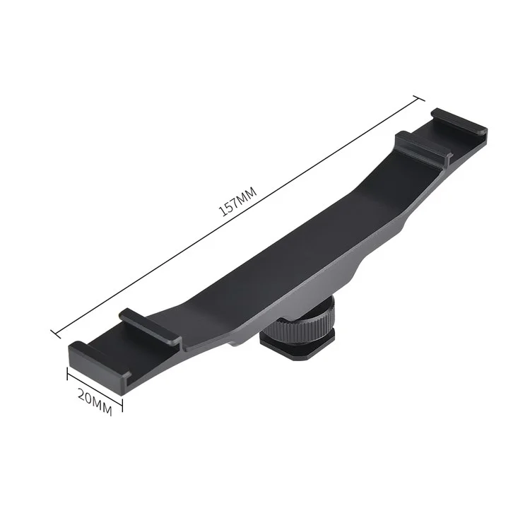 Yelangu A64 1-to-2 Cámara Vlog Barra De Extensión De Zapatillas Frías Con 1/4 '' Soporte De Interfaz Universal Adaptador De Montaje De Zapatillas De Calzado Para Luces LED / Micrófonos / Monitores / Accesorio De Cámara De Grabadora De Audio