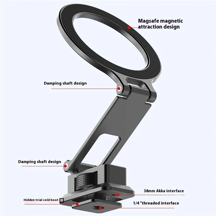 Support de téléphone à sabot froid MG05S compatible avec MagSafe, support de caméra et de moniteur en alliage d'aluminium à dégagement rapide