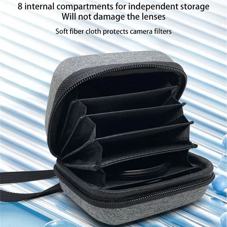 Sac de filtre pour appareil photo SENXIA FP-01 avec 8 emplacements pour transporter les filtres ND, UV et CPL.