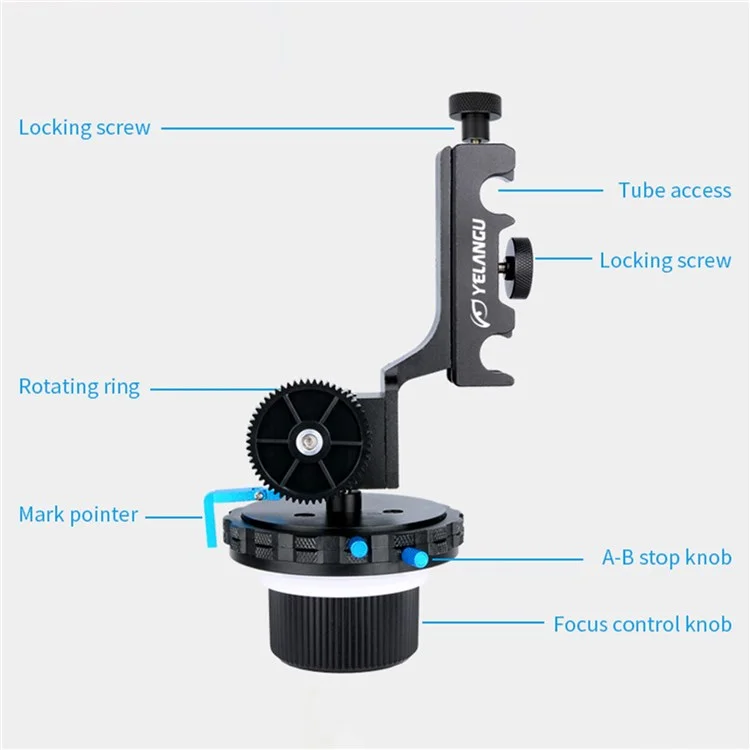 YELANGU F4 Slot Design A/B Stop Follow Focus Rig for Canon Nikon DSLR Video Camera with 52mm-86mm Lenses