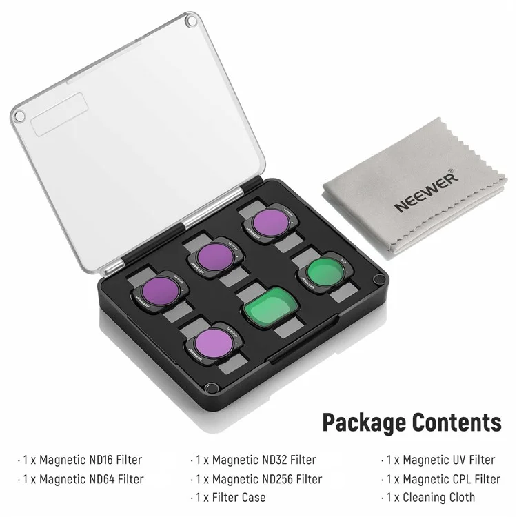 NEEWER Per DJI Osmo Pocket 3 Set di Filtri ND Magnetici ND16 / ND32 / ND64 / ND256 / UV / CPL