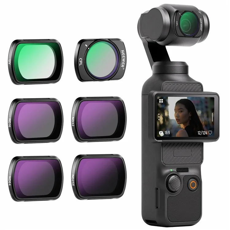 NEEWER Per DJI Osmo Pocket 3 Set di Filtri ND Magnetici ND16 / ND32 / ND64 / ND256 / UV / CPL