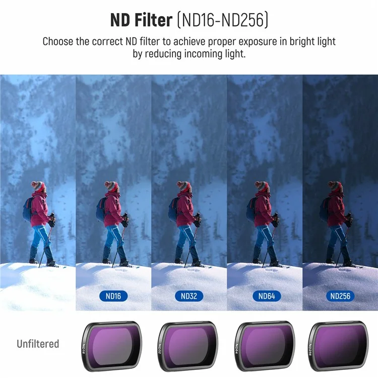 NEEWER Per DJI Osmo Pocket 3 Set di Filtri ND Magnetici ND16 / ND32 / ND64 / ND256 / UV / CPL