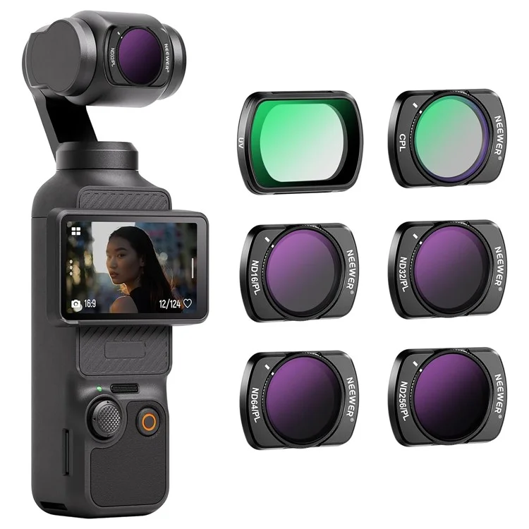 NEEWER Für DJI Osmo Pocket 3 ND / PL Filterset ND16 / PL+ND32//PL+ND64//PL+ND256//PL+UV / CPL Magnetische Filter