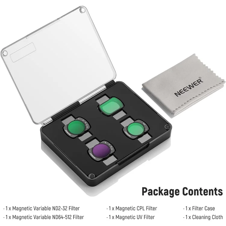 NEEWER Für DJI Osmo Pocket 3 Verstellbares Filterset ND2-32 / ND64-512 / UV / CPL Magnetische Filter