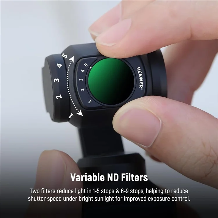 NEEWER Für DJI Osmo Pocket 3 Verstellbares Filterset ND2-32 / ND64-512 / UV / CPL Magnetische Filter