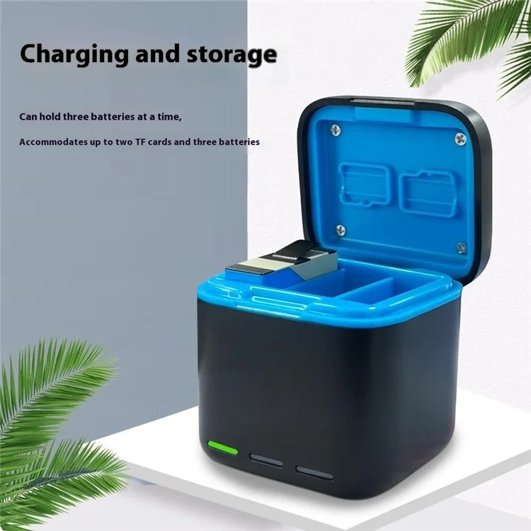 For GoPro Hero 13 Triple Battery Charger Fast Charging Case Action Camera Battery Storage Box
