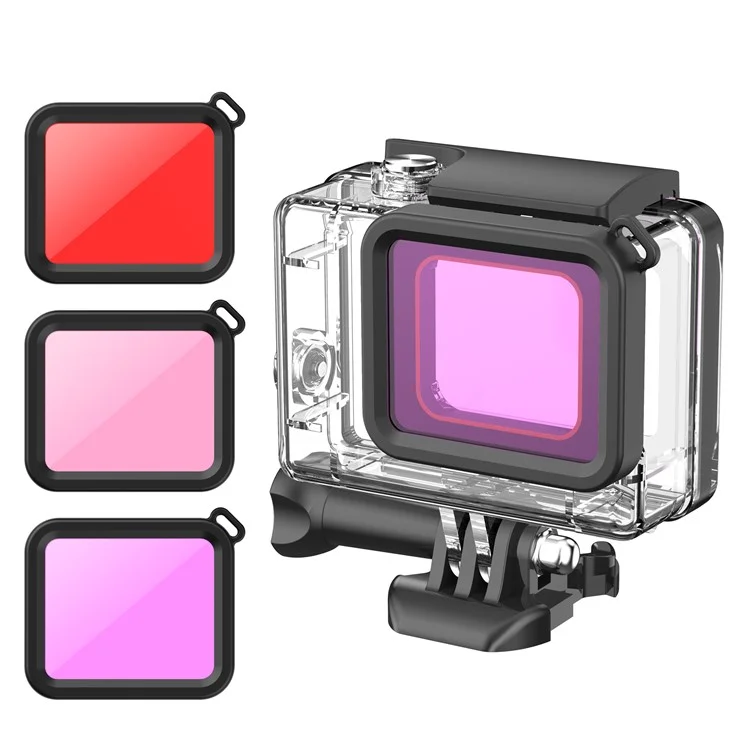 HL-308 For GoPro Hero 7 / 6 / 5 Waterproof Case Filter Diving Housing Filter - Light Pink