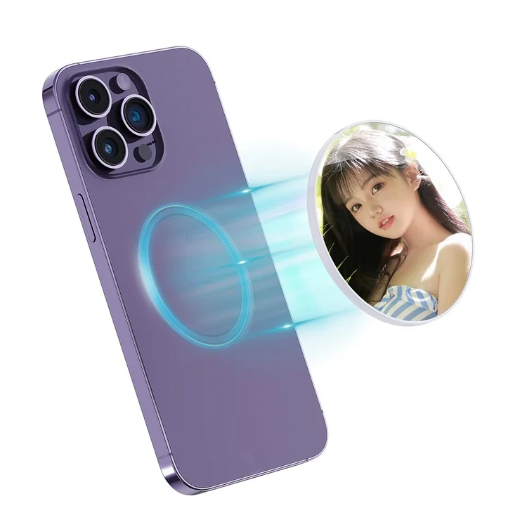 VRIG MG-20 Miroir de maquillage magnétique compatible Magsafe pour appareil photo arrière de téléphone Miroir autoportrait