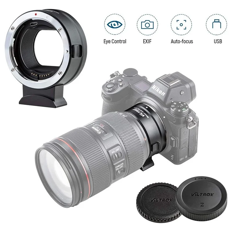 VILTROX Objektivadapter Ring für Canon EF zu Nikon Z Kamerabajonett mit automatischem Fokus und aktualisierbarer Firmware