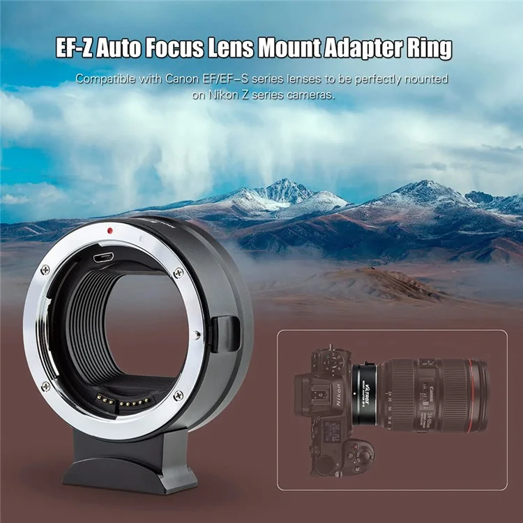 VILTROX Objektivadapter Ring für Canon EF zu Nikon Z Kamerabajonett mit automatischem Fokus und aktualisierbarer Firmware