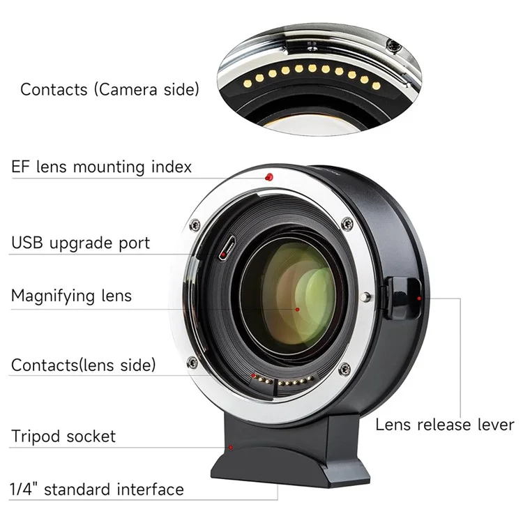 VILTROX EF-Z2 Für Canon EF auf Nikon Z Bajonett 0,71X Autofokus Kameraobjektiv-Adapter