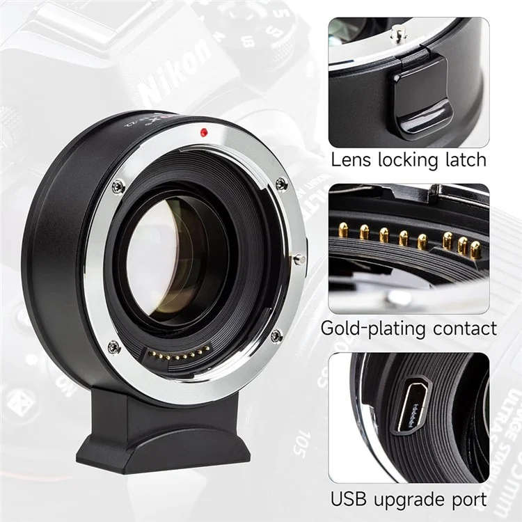 VILTROX EF-Z2 Für Canon EF auf Nikon Z Bajonett 0,71X Autofokus Kameraobjektiv-Adapter