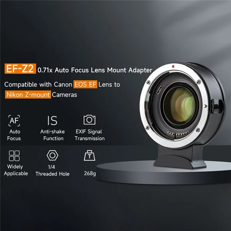 VILTROX EF-Z2 Für Canon EF auf Nikon Z Bajonett 0,71X Autofokus Kameraobjektiv-Adapter