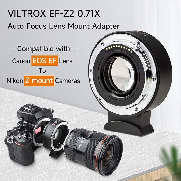 VILTROX EF-Z2 Für Canon EF auf Nikon Z Bajonett 0,71X Autofokus Kameraobjektiv-Adapter