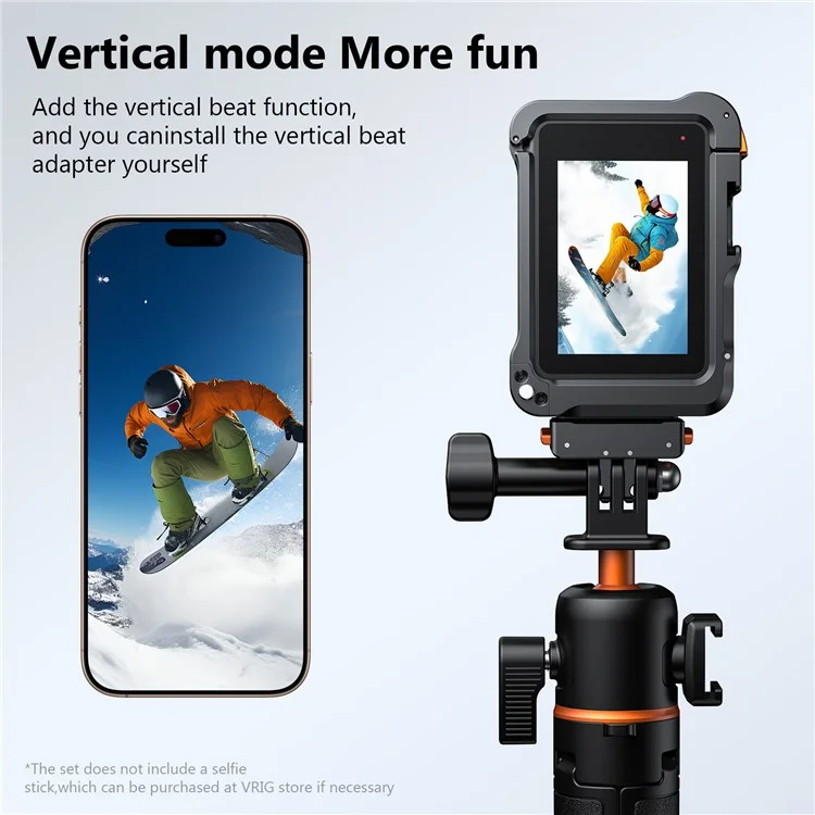 VRIG GA-02 Cage Métallique pour Boîtier GoPro 13 / 12 / 11 / 10 / 9 Protection Cadre Support de Fixation Rapide