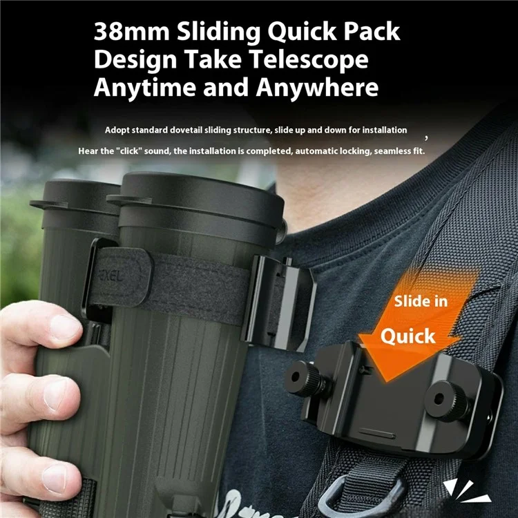 APEXEL APL-F007 Quick Release Plate Backpack Clip Binocular Mount Tripod Adapter Set for DSLR Camera  /  Telescope