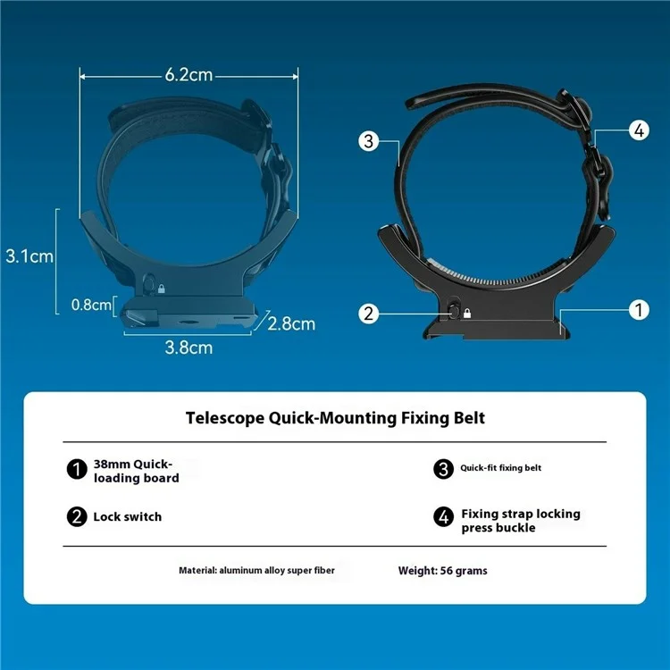 APEXEL APL-F007 Quick Release Plate Backpack Clip Binocular Mount Tripod Adapter Set for DSLR Camera  /  Telescope