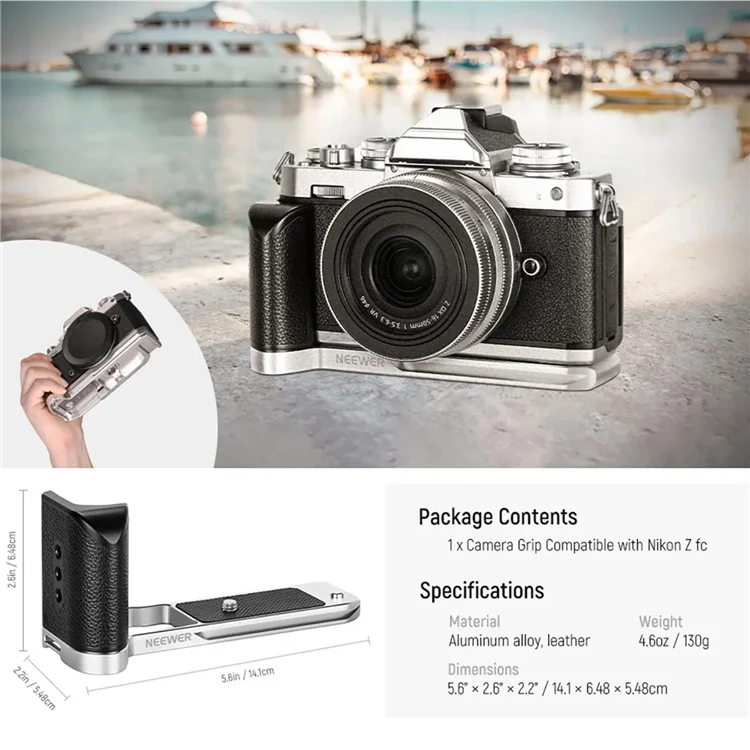 NEEWER VS108 Staffa di Ripresa Verticale L-Shaped per Fotocamera Mirrorless Nikon Zfc con Piastra a Sgancio Rapido