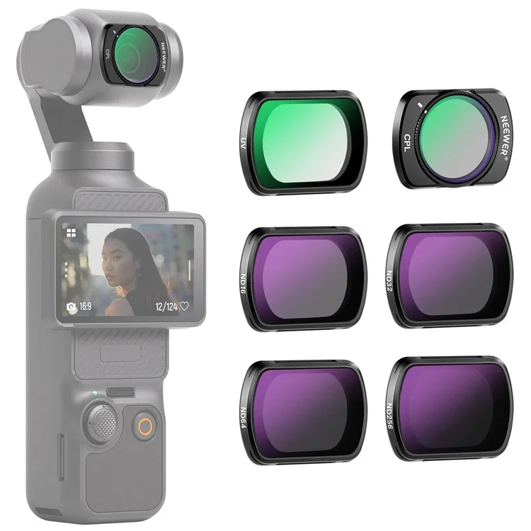 NEEWER FL-P6 Set di Filtri Magnetici ND / CPL / UV per DJI Osmo Pocket 3 Accessori per Fotocamera d'Azione
