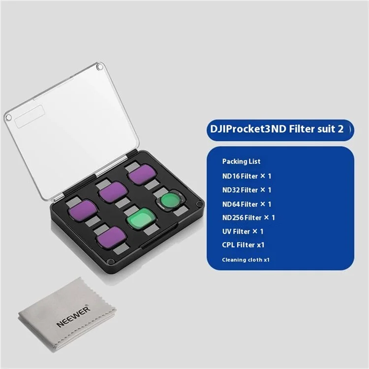 NEEWER FL-P6 Set di Filtri Magnetici ND / CPL / UV per DJI Osmo Pocket 3 Accessori per Fotocamera d'Azione