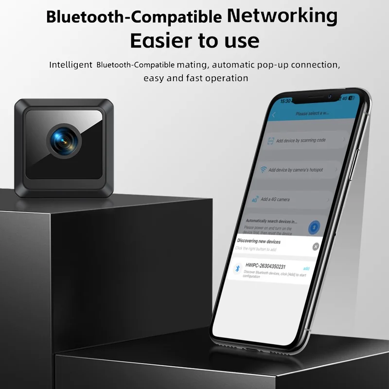 Caméra de surveillance sans fil W02 1080P HD à grand angle Détection de mouvement WiFi Moniteur à distance (sans carte TF)
